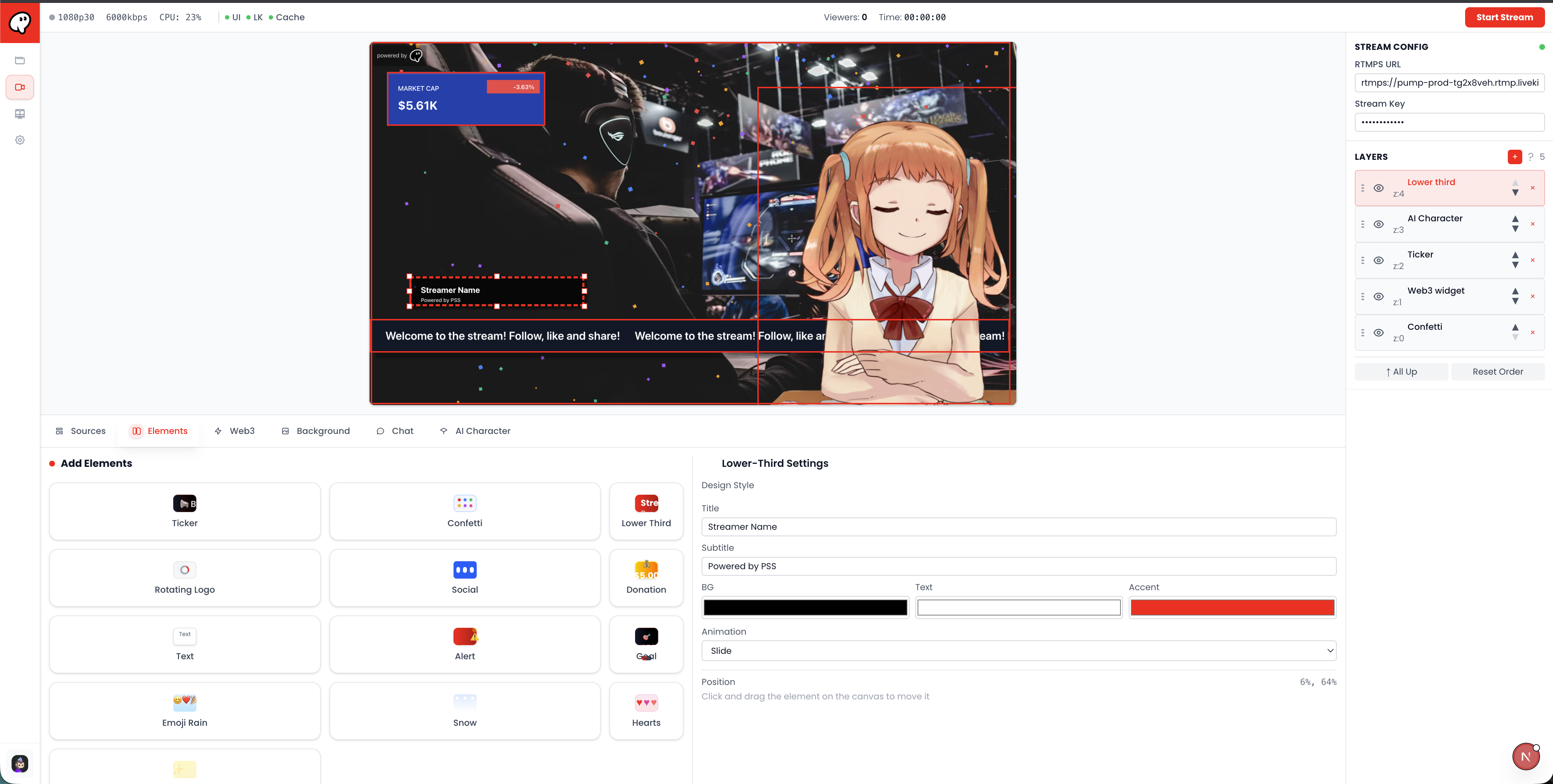 Pump Streamer Studio Platform